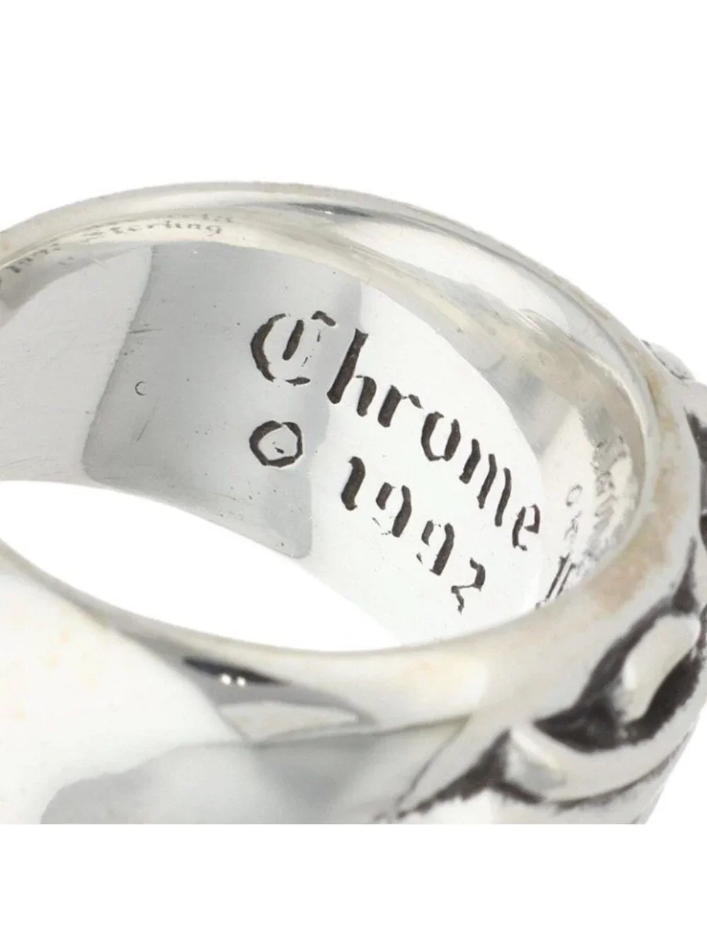 Chrome Hearts Flrl Crs Floral Cross Silver Ring